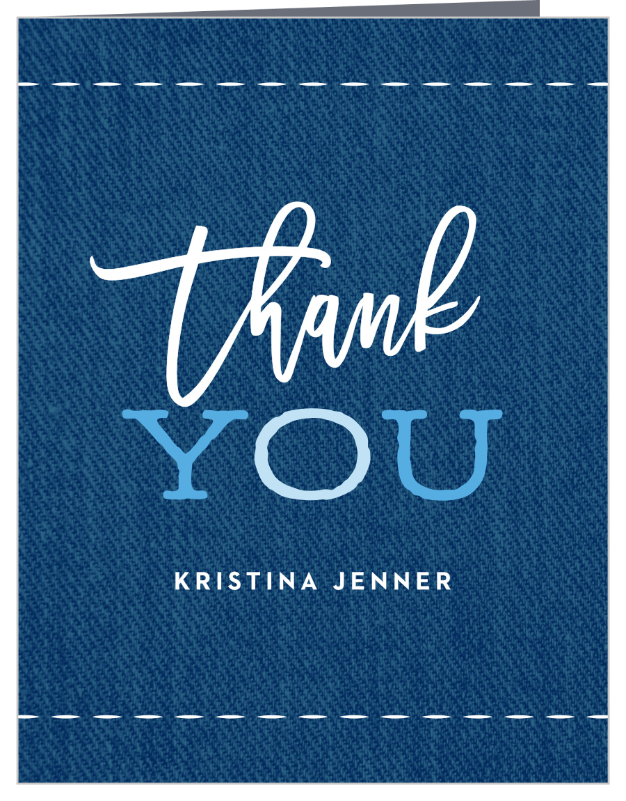 Boy Blue Jeans Baby Shower Thank You Cards