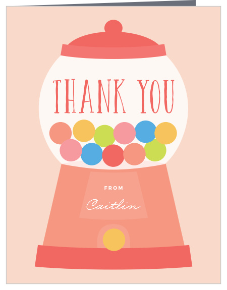 Let your friends and family know how much you appreciated their support on your special day with our Girl Bubble Gum Baby Shower Thank You Cards.