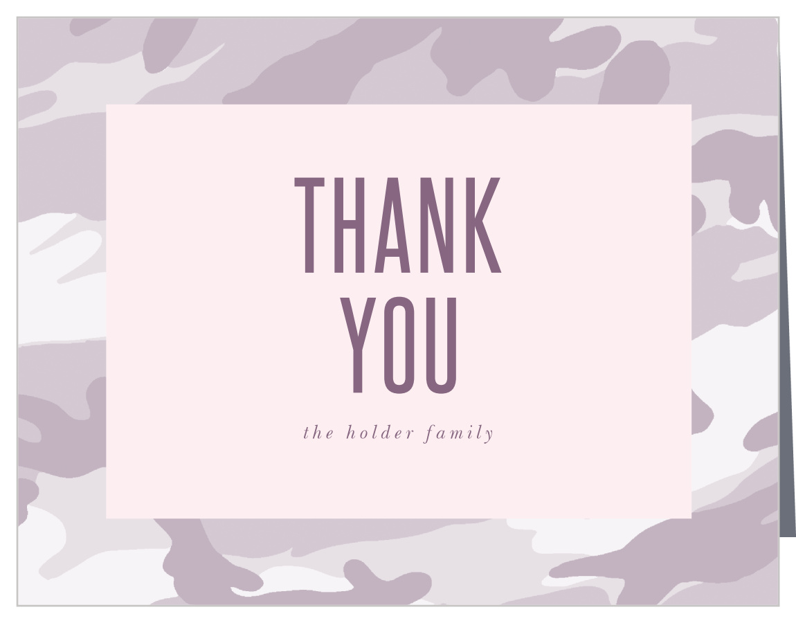 Camo Girl Baby Shower Thank You Cards
