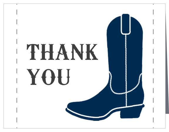 Yeehaw! The Cowboy Boot baby shower thank you cards simple and fun with a super cute boot icon on the front. Pick your own colors, text, fonts, patterns, and add your personalized message inside of this personalized card to let your friends and family know just how much you appreciate them.