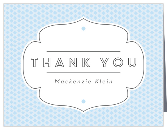 The Door Knob Thank You Card has a super cute diamond pattern that is totally customizable!