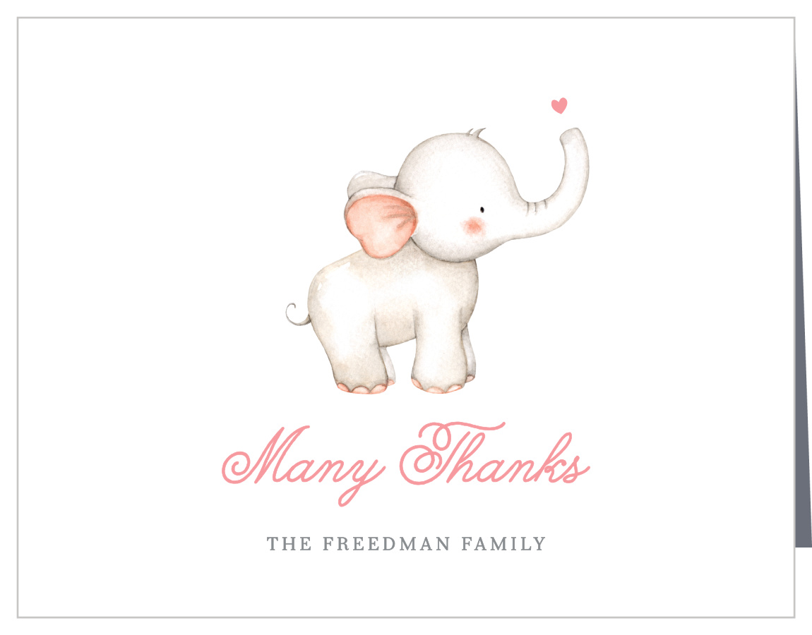 Elephant Heart Baby Shower Thank You Cards