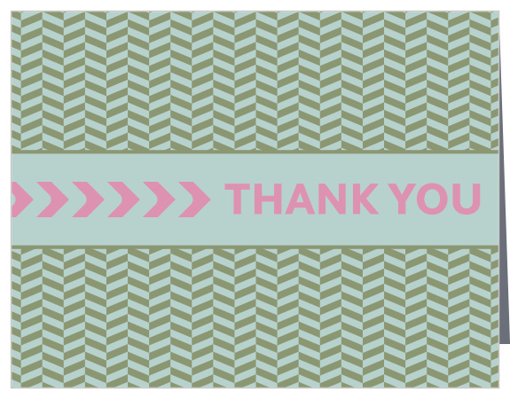The Brand New Baby Baby Shower Thank You Card looks great with its customizable classic pattern, fun arrows, and text you get to choose and personalize!