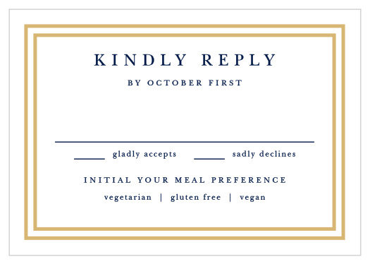 Clean and simple, the Simple Square Response Card is the perfect accessory for organizing your event.