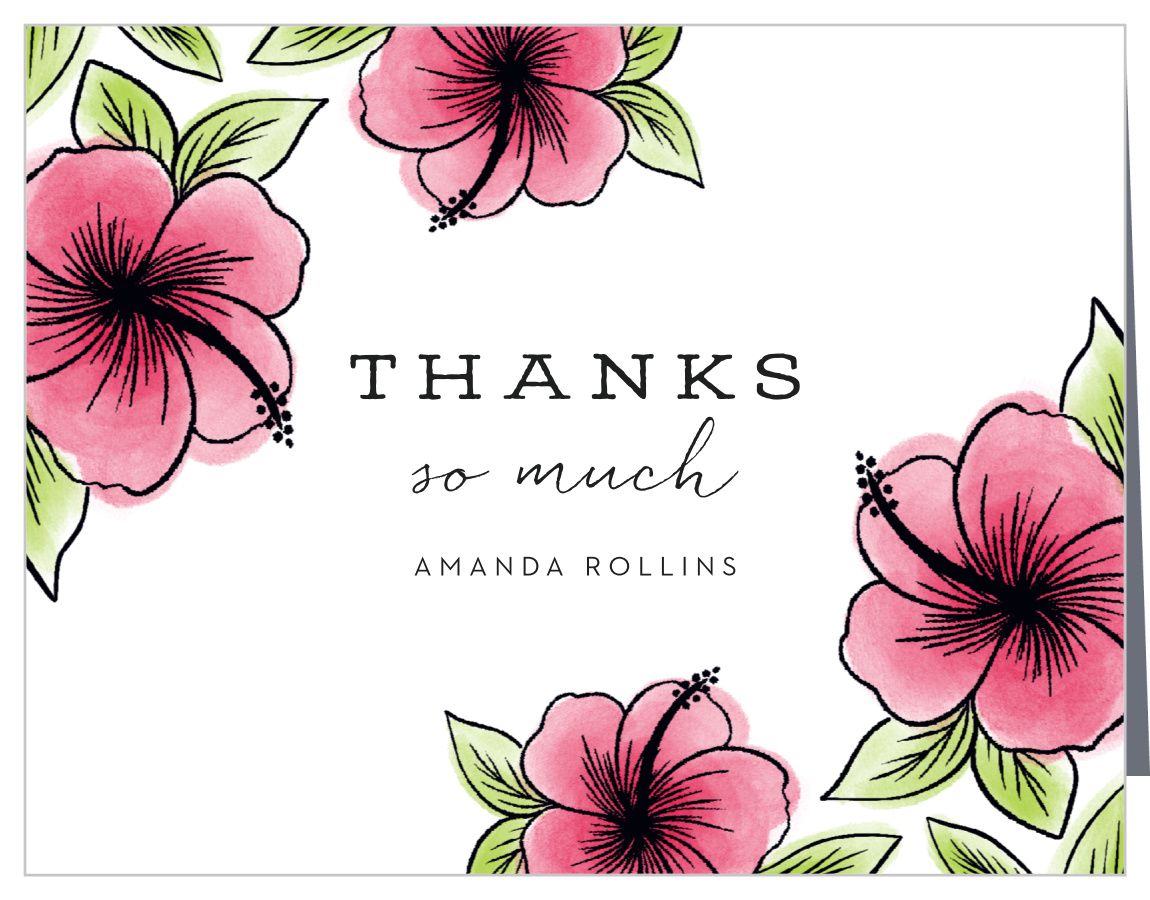 Floral Aloha Baby Shower Thank You Cards