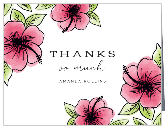 Aloha! The Floral Aloha Thank You Card is simply cute with its Hawaiin Flower and polka dots!