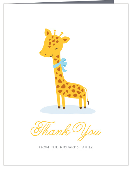 Our Toy Giraffe Thank You Cards is feature an adorable little giraffe illustration above your custom text.