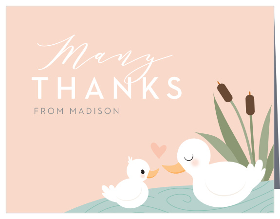 Let your close friends and family know how much you appreciated their support with our Girl Happy Duck Baby Shower Thank You Cards.