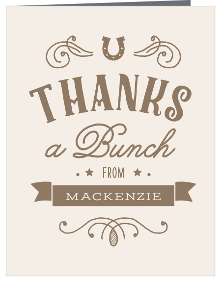 The Buckaroo Horseshoe Thank You card is just beautiful! 