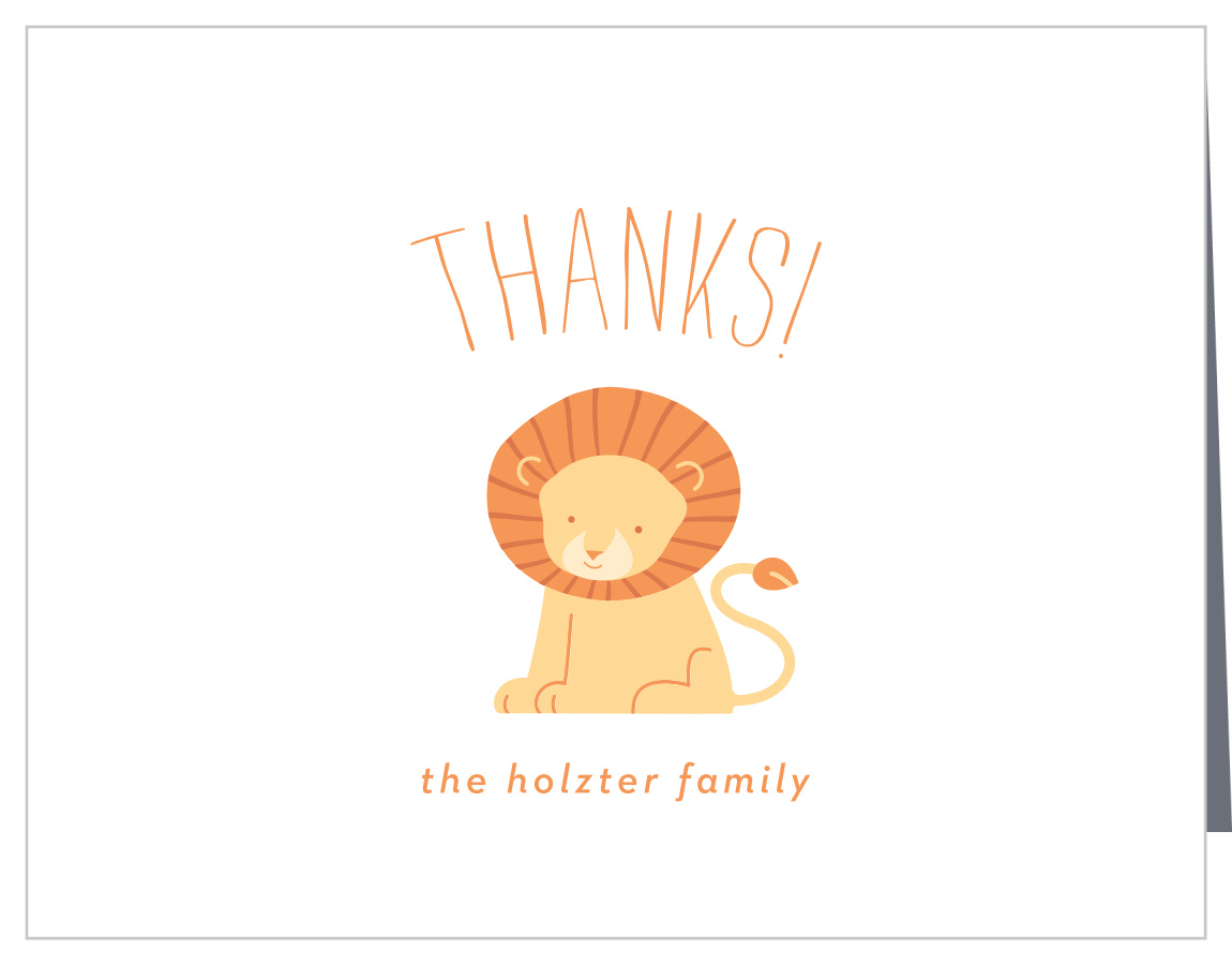 Mirrored Lion Baby Shower Thank You Cards