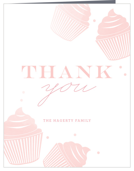 The Sweet Baby Girl Baby Shower Thank You card is as darling as thank you cards get. The adorable cupcake details add the perfect amount of sweet details.