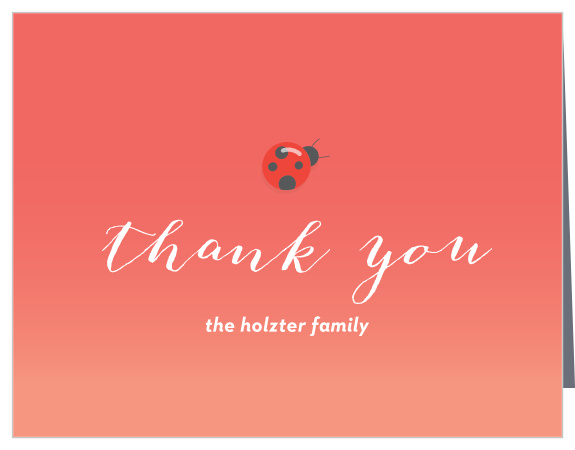The Sweet Ladybug Thank You Cards are the perfect way to say thanks to your family and loved ones who celebrated the new little lady in your life! 