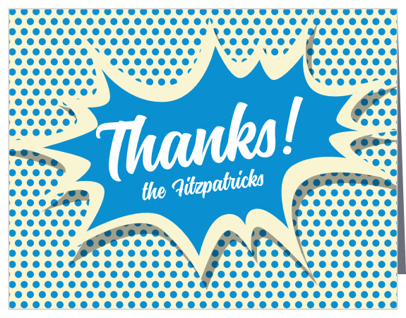 Let your family and friends know how much you appreciated their support on your special day with our Little Hero Baby Shower Thank You Cards.