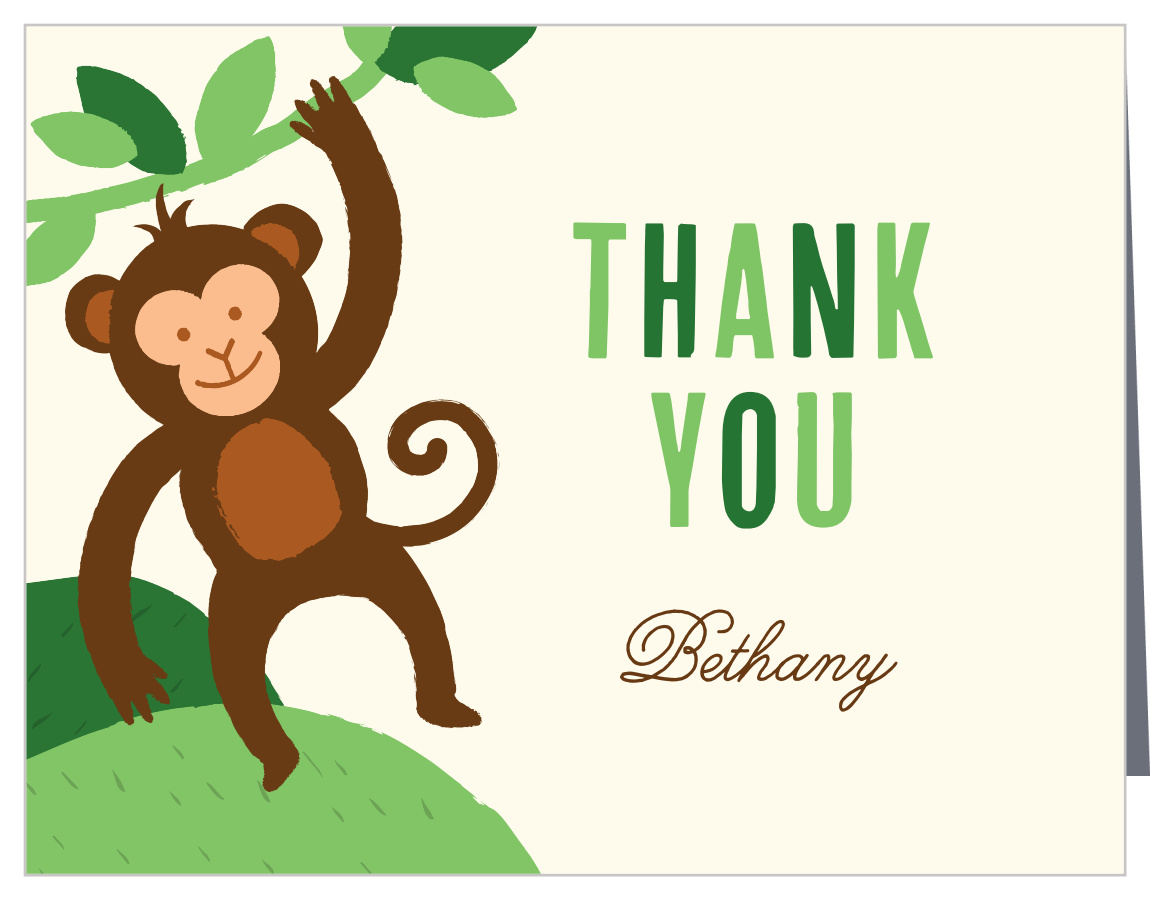 Mechanical Monkey Baby Shower Thank You Cards