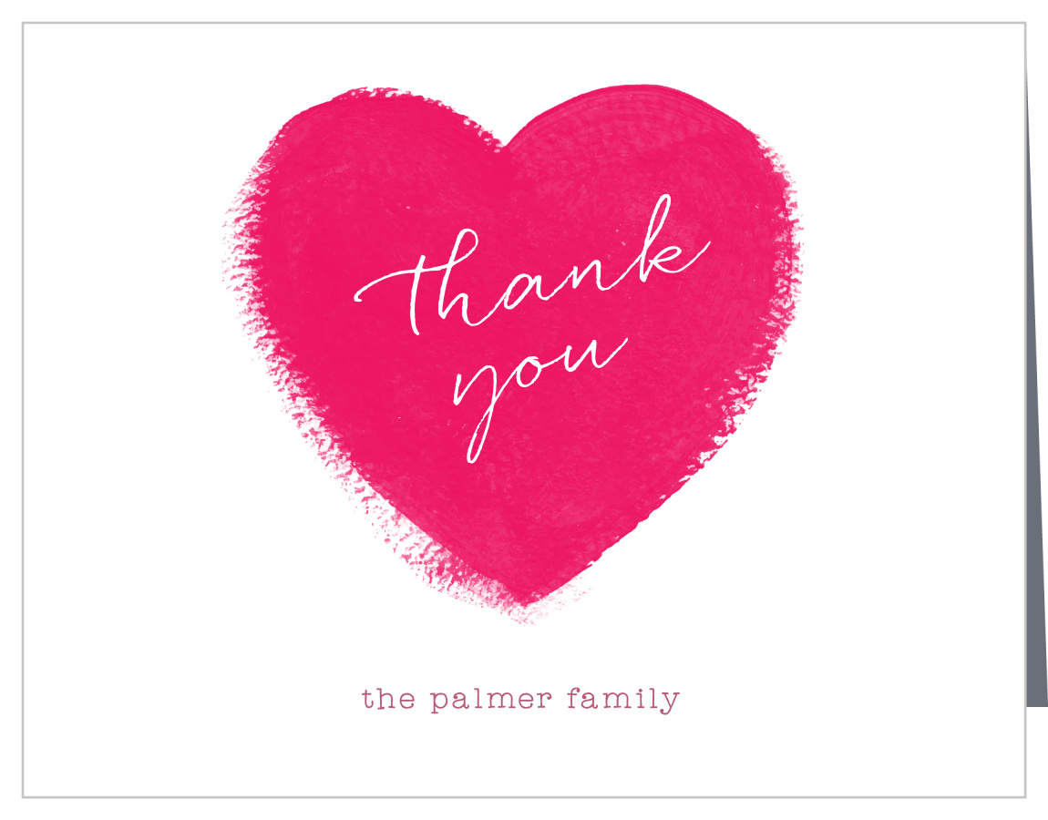 Watercolor Heart Baby Shower Thank You Cards