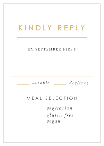 Our Double Hearts Response Cards gather a headcount of every friend and family member that plans to attend your wedding.