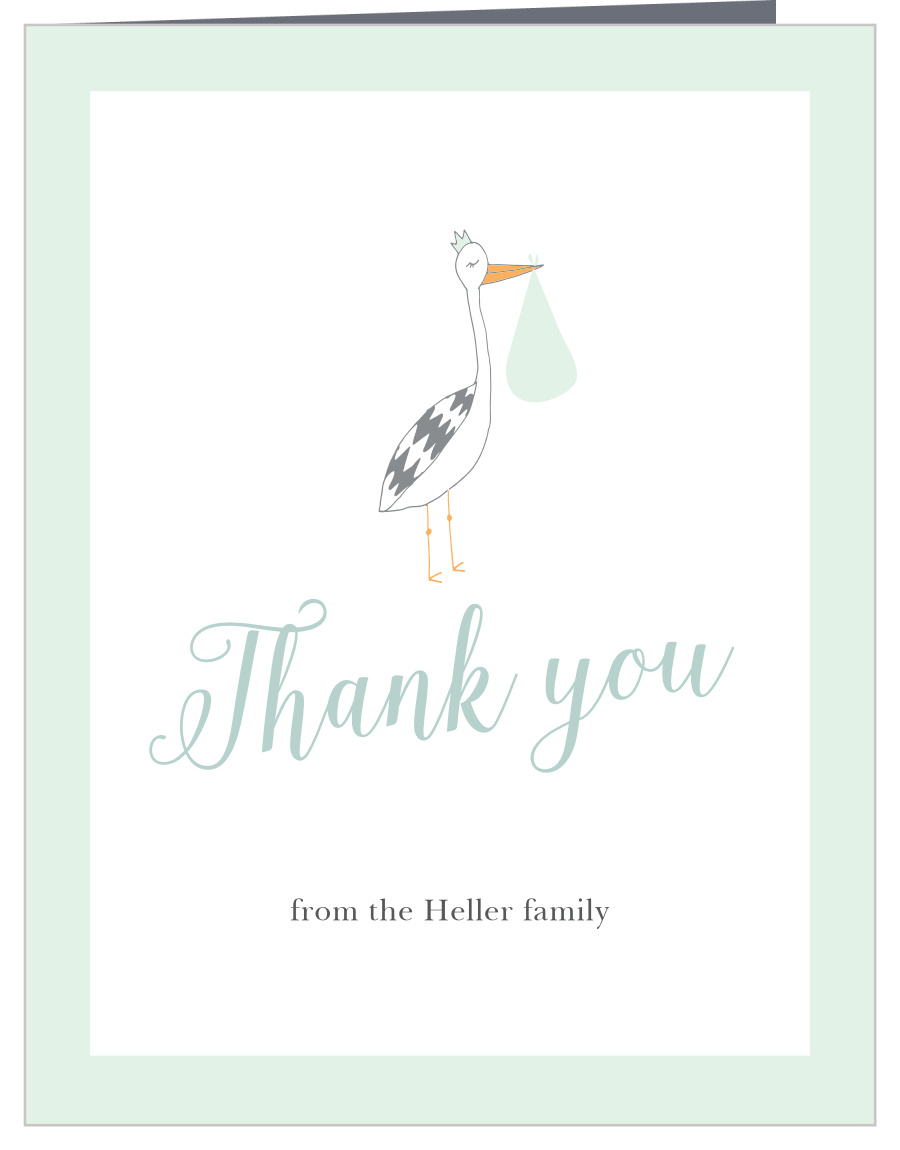 Via Stork Baby Shower Thank You Cards