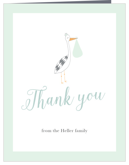 Via Stork Baby Shower Thank You Cards