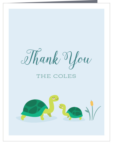 Thank everyone for a terrific baby shower with our Marching Turtles Baby Shower Thank You Cards.
