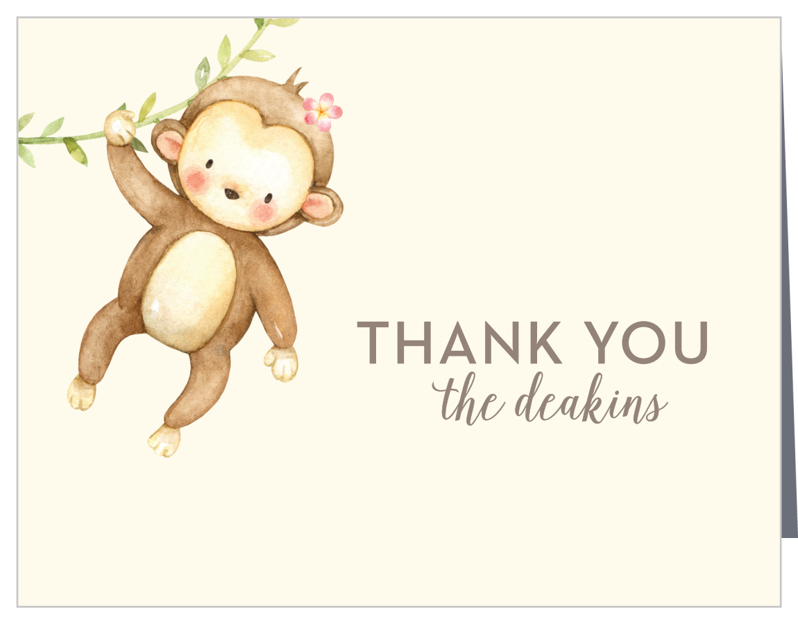 Monkey Tree Baby Shower Thank You Cards