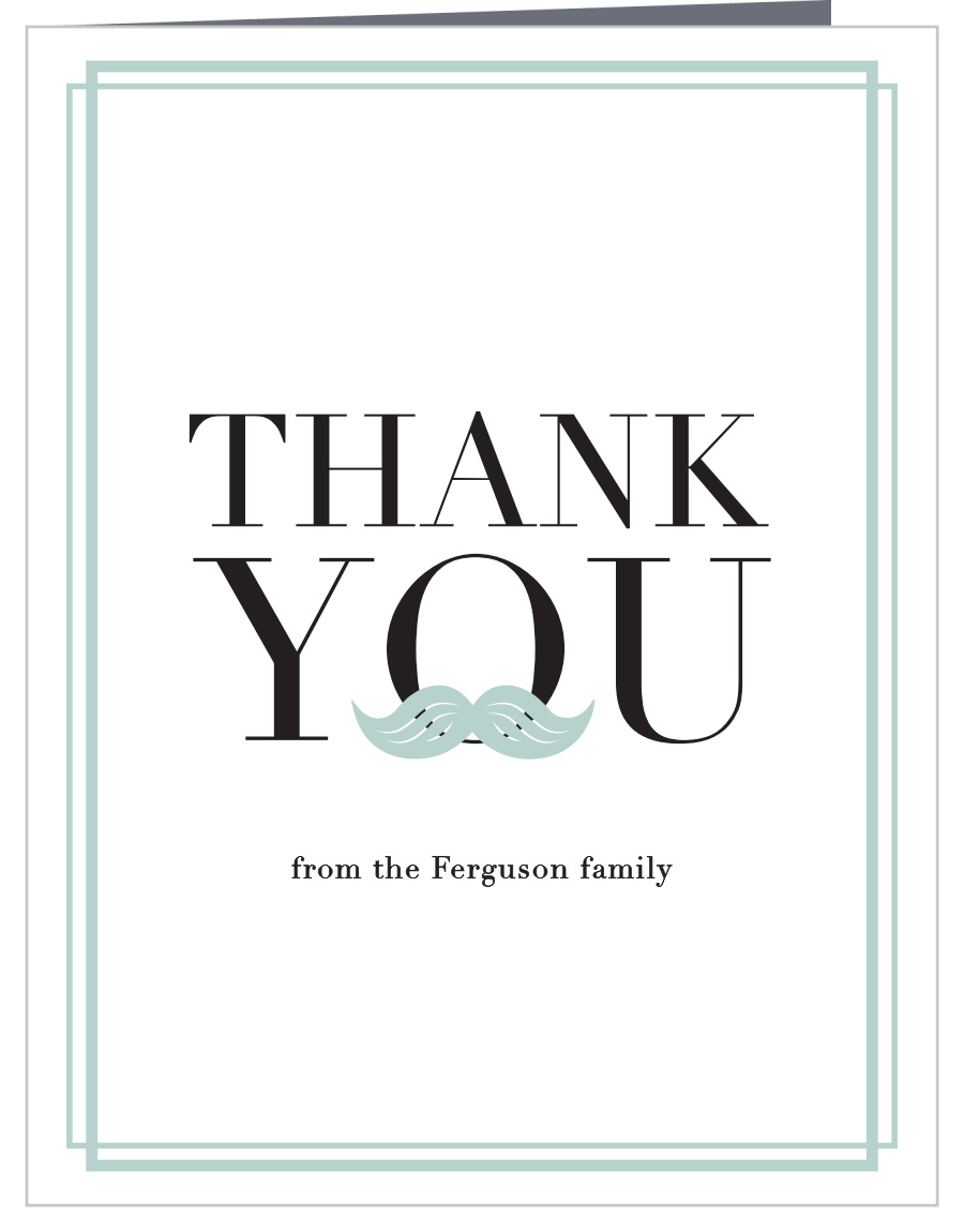 Trendy Mustache Baby Shower Thank You Cards