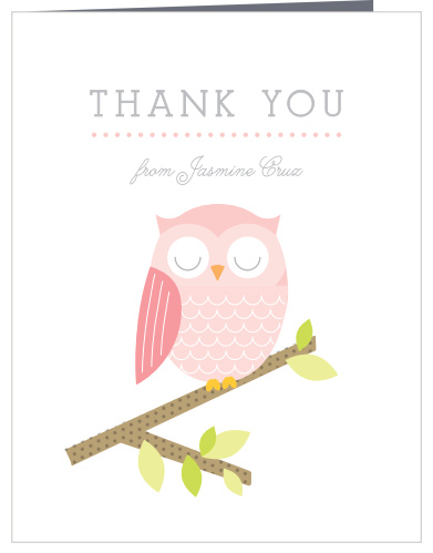 Adorable Owl Baby Shower Thank You Cards