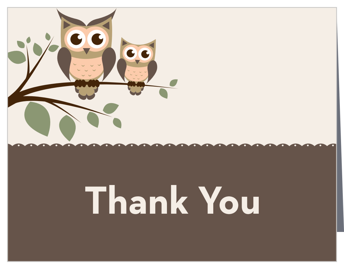Owl Branch Baby Shower Thank You Cards