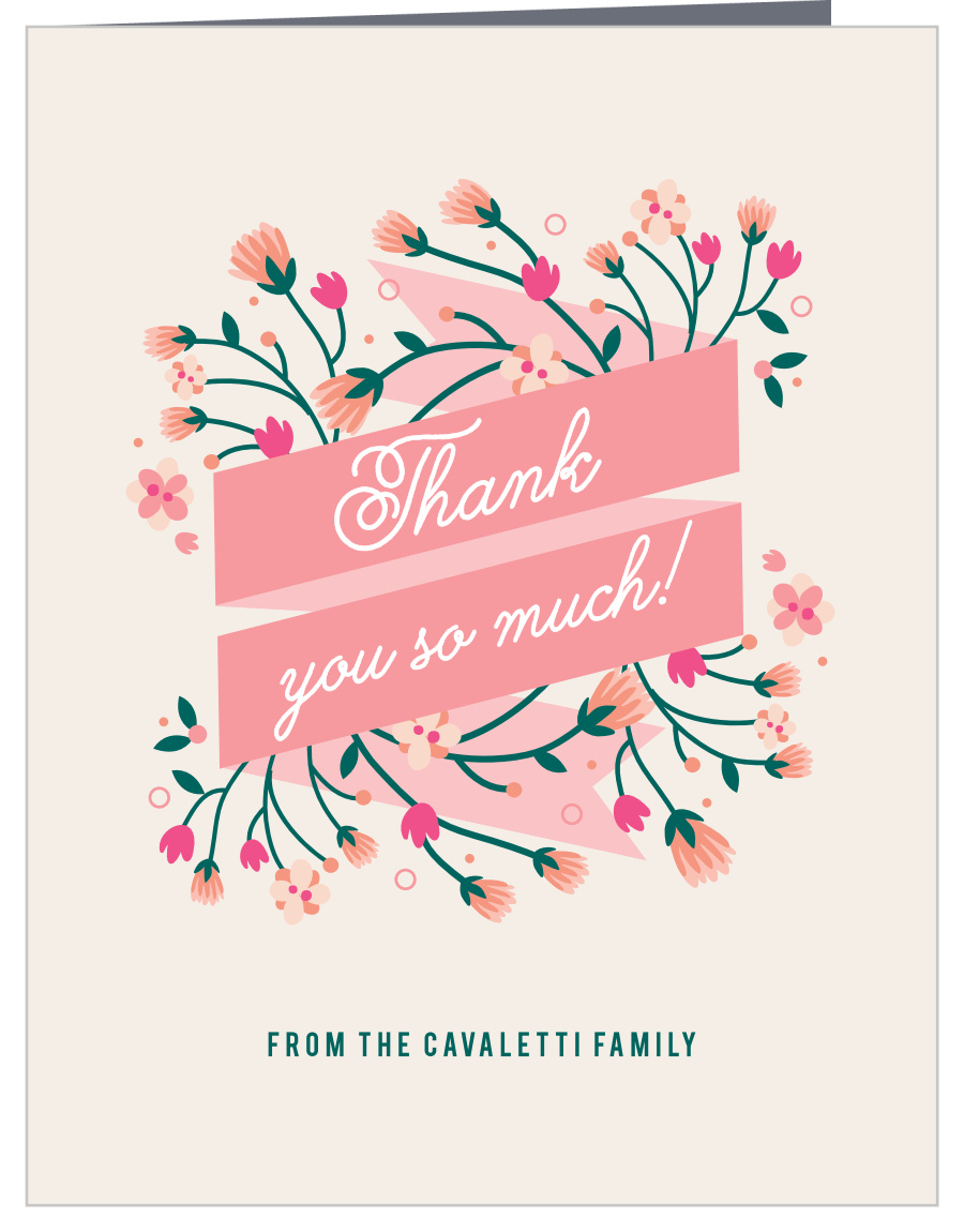 Ribbon Garden Baby Shower Thank You Cards