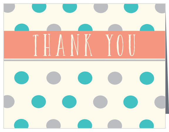 The Girl Polka Dots thank you cards are the perfect way to show gratitude for those who helped welcome your latest addition, while maintaining your theme. 