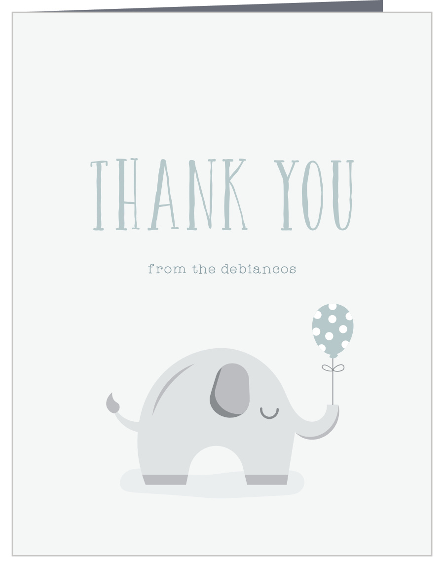 Polka Dot Elephant Baby Shower Thank You Cards