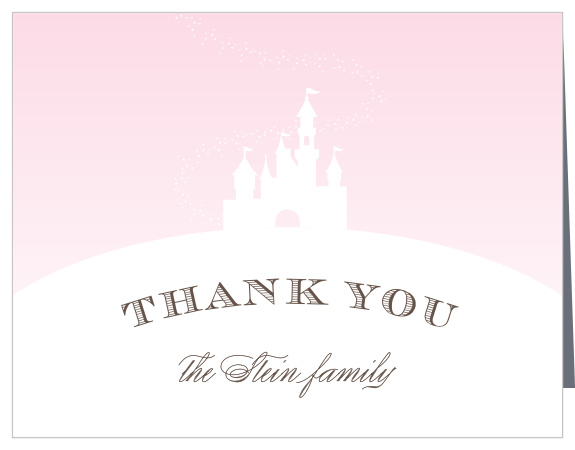 Let loved ones know your gratitude for their support on your big day with our Princess Castle Baby Shower Thank You Cards. Customize yours online!
