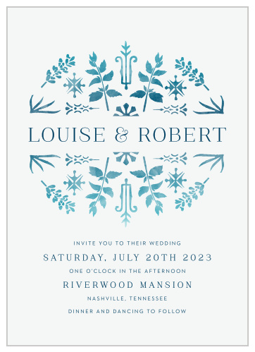 Painted Floral Wedding Invitations