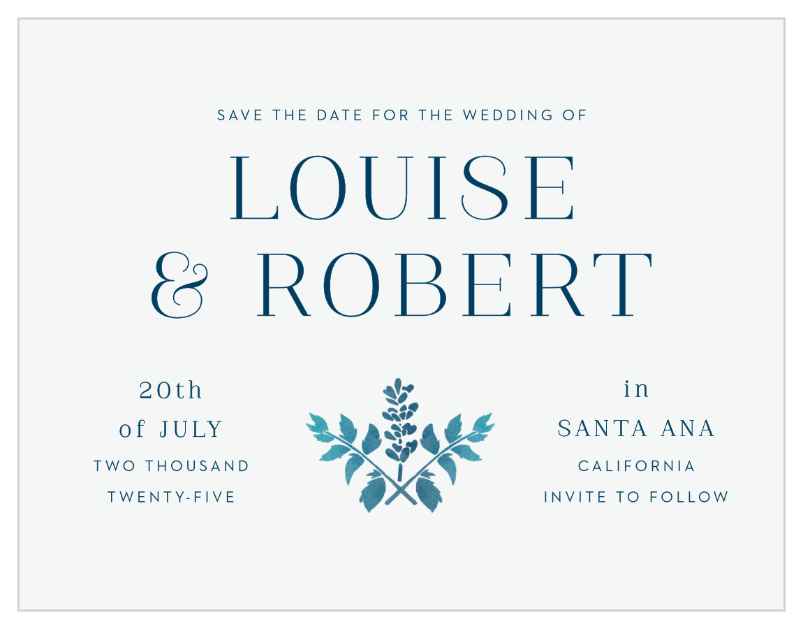 Painted Floral Save the Date Cards