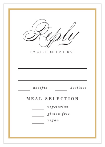 Gather a headcount of every friend and family member that plans to attend your wedding with our Classic Frame Response Cards.