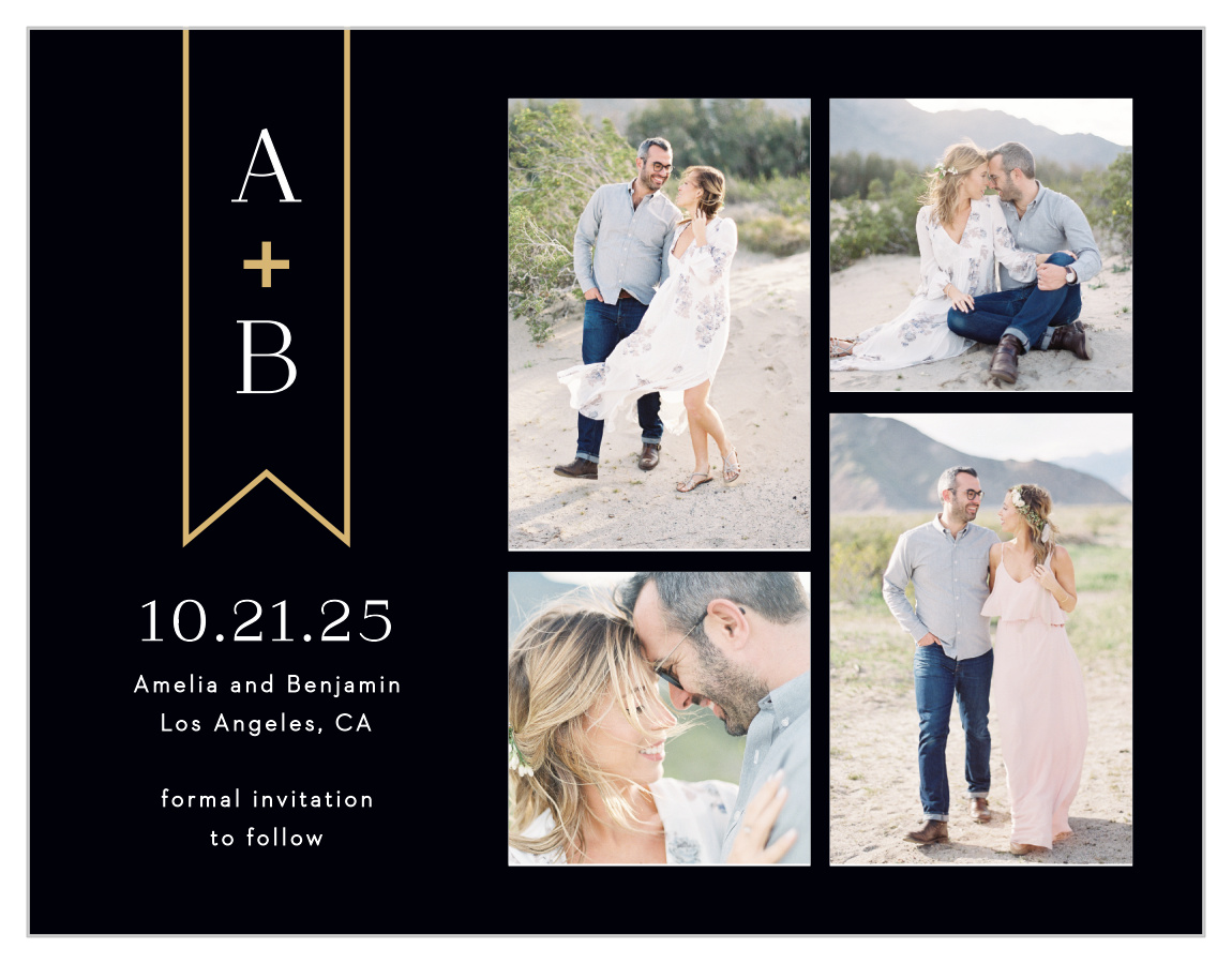 Minimalist Banner Save the Date Magnets