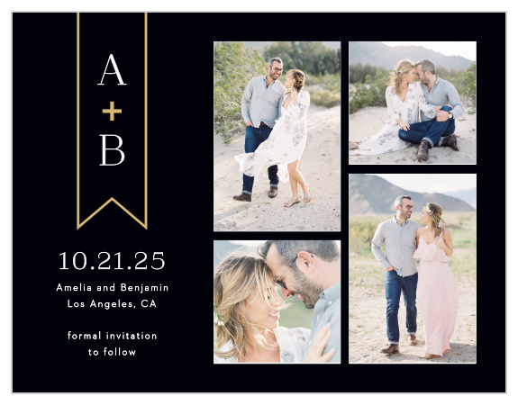 Save the Date Asymmetrical Collage - Save the Date Cards