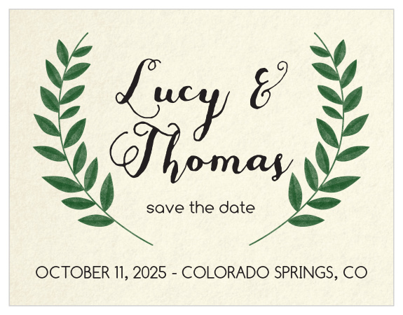 Our Vintage Wreath Save-the-Date Magnets provide the details that your guests need in the style you've always wanted.