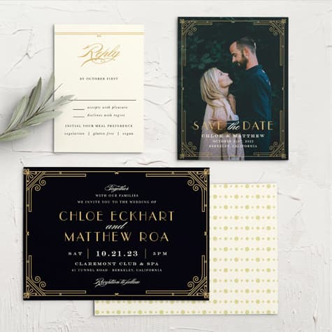 Night Deco Wedding Invitations