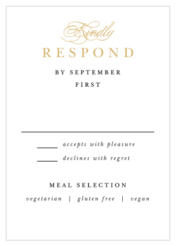 Tally every friend and family member that plans to attend your wedding with our Elegant Damask Response Cards.