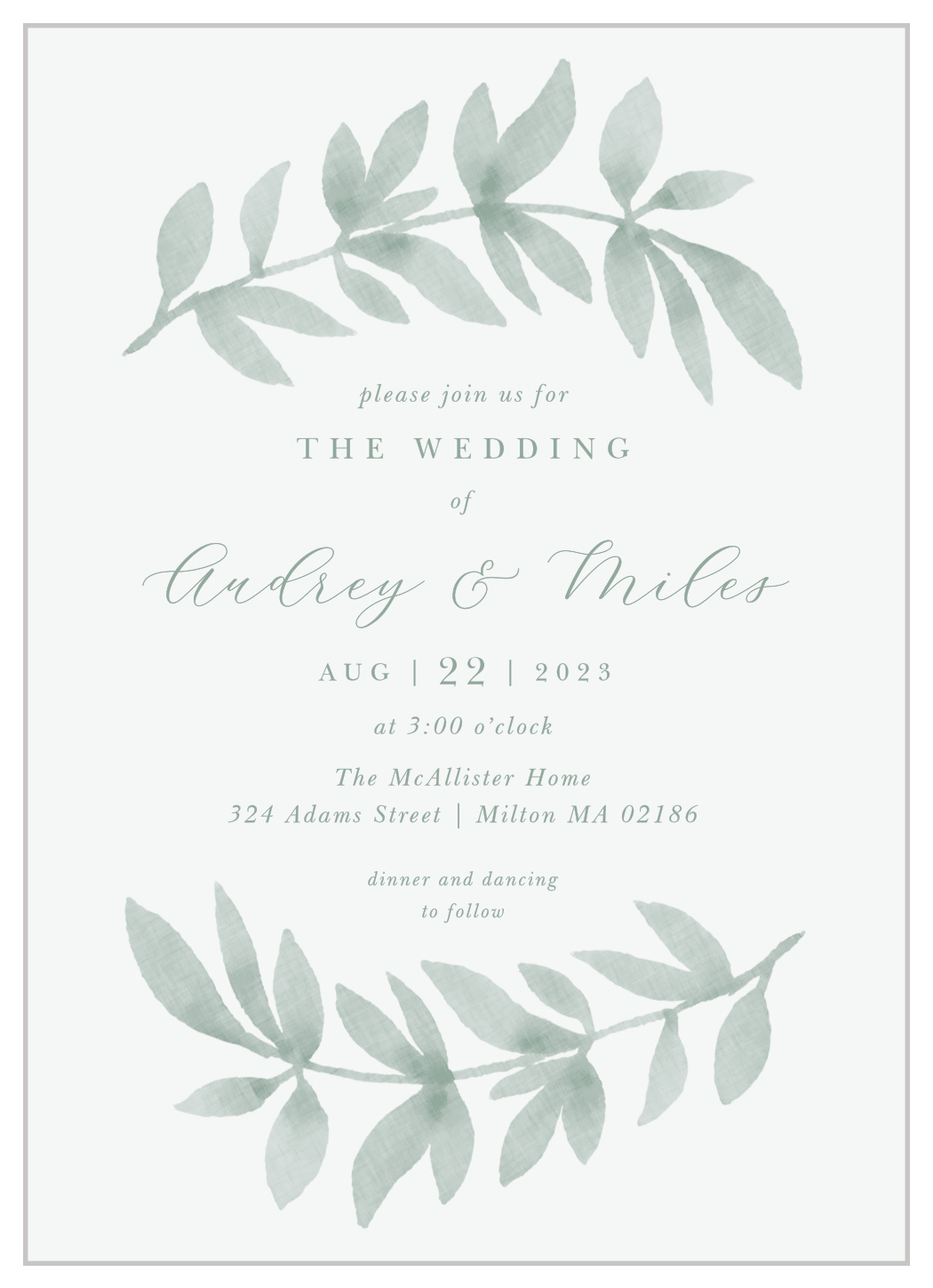 Flowing Ferns Wedding Invitations