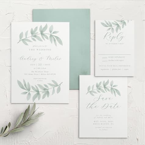 Flowing Ferns Wedding Invitations