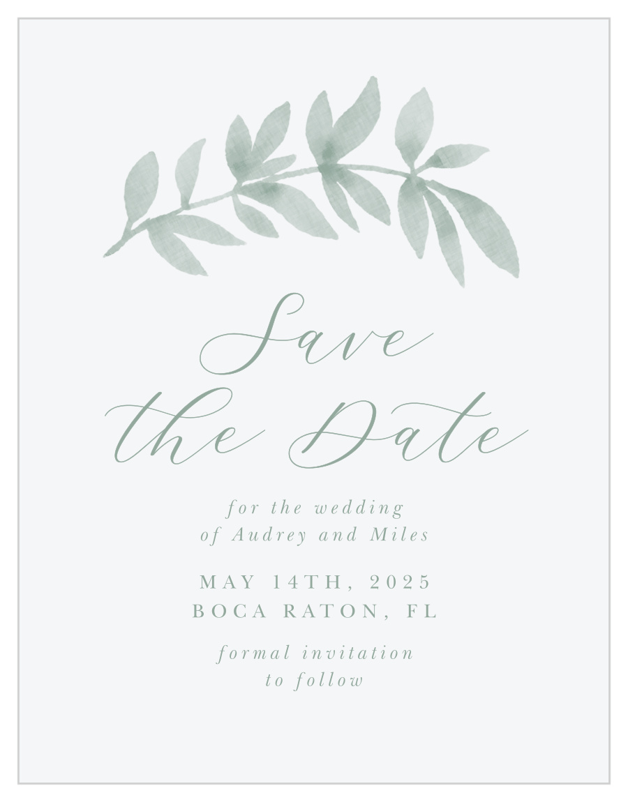 Flowing Ferns Save the Date Cards