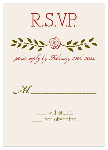 One size fits all response card.