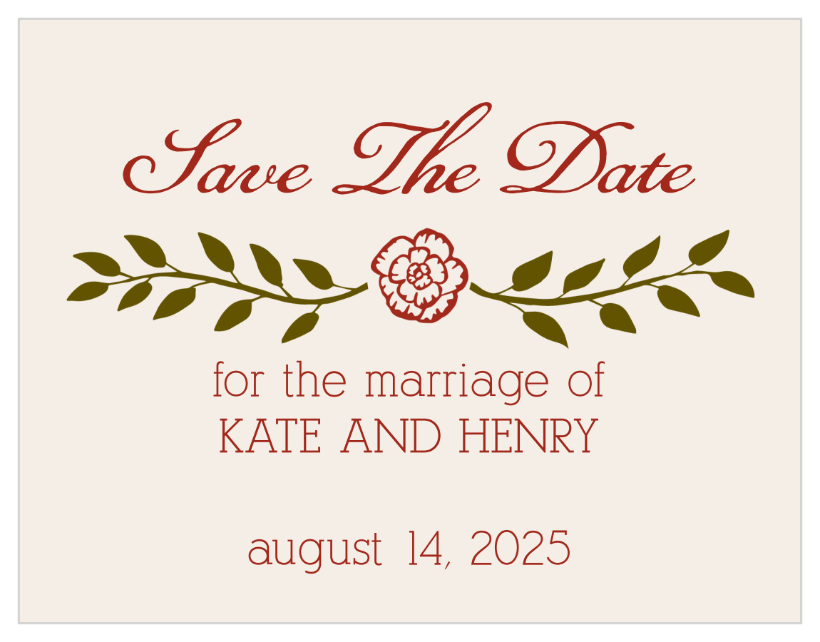 Illustrated Peonies Save the Date Magnets