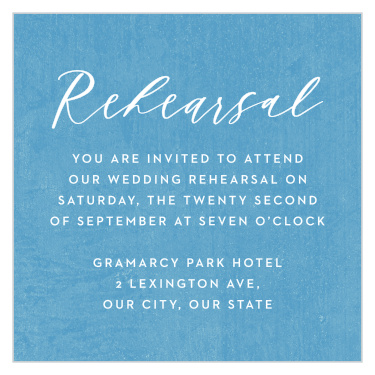 Our ocean-inspired Rocky Beach Stamp Rehearsal Cards are a perfect additon to your tropical wedding suite!