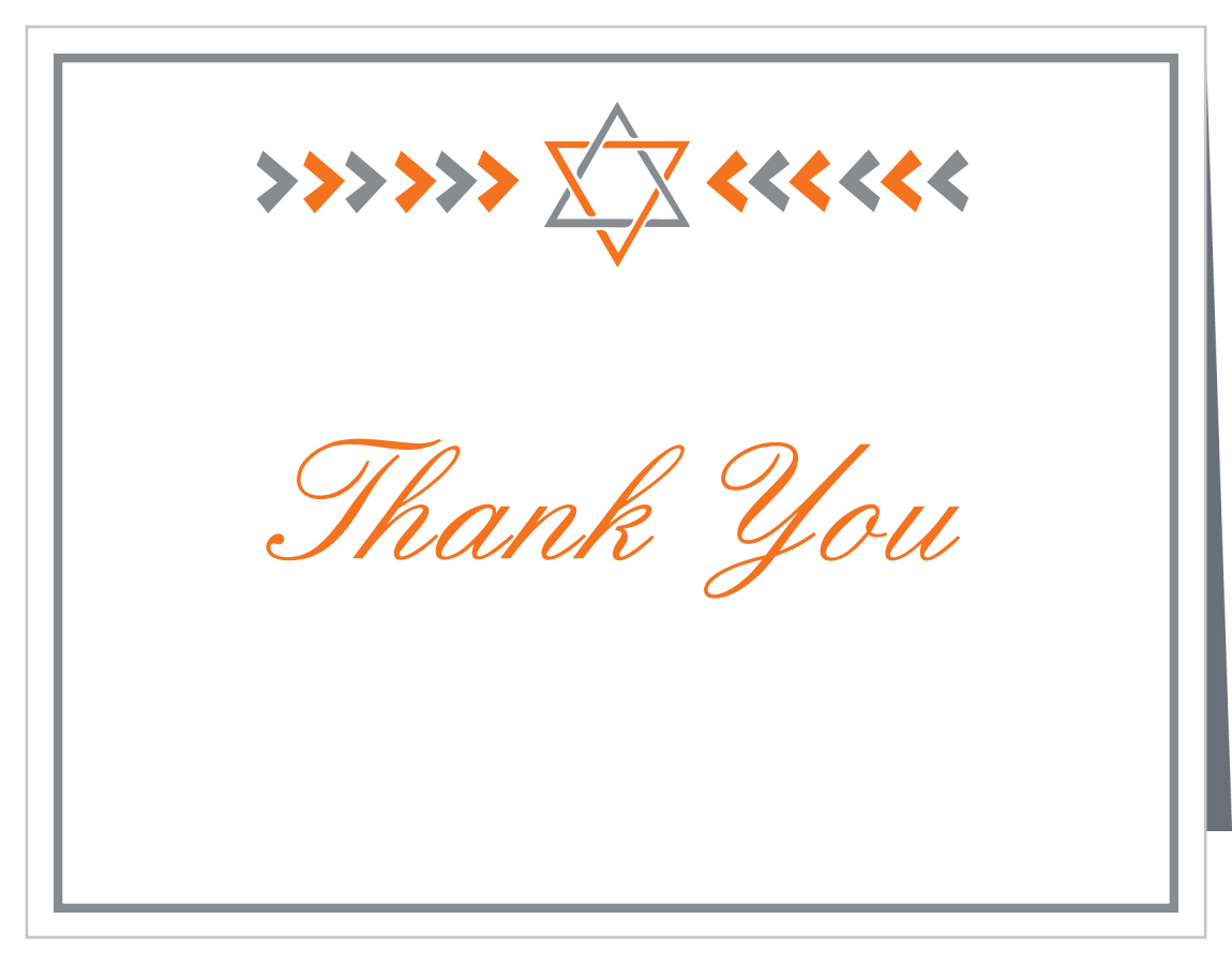 Pointed Arrows Bar Mitzvah Thank You Cards