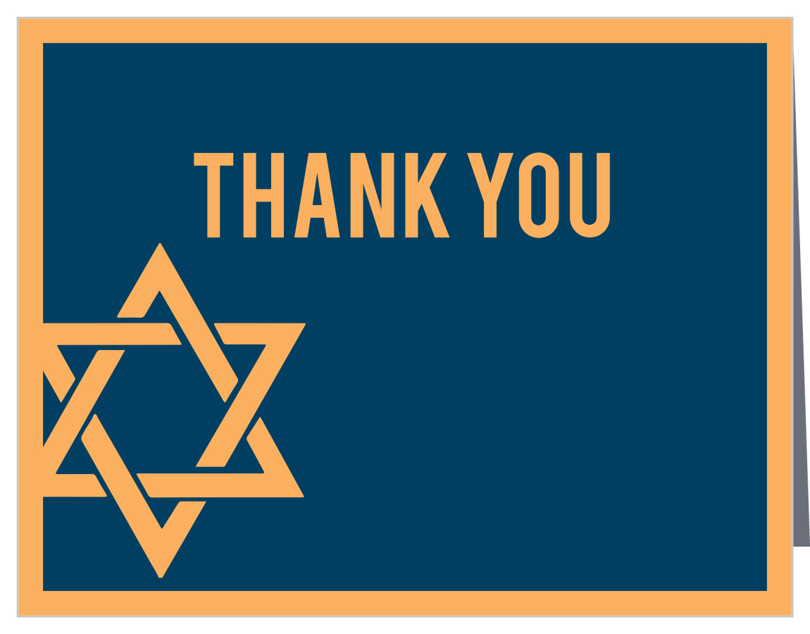 Bold Bordered Bar Mitzvah Thank You Cards
