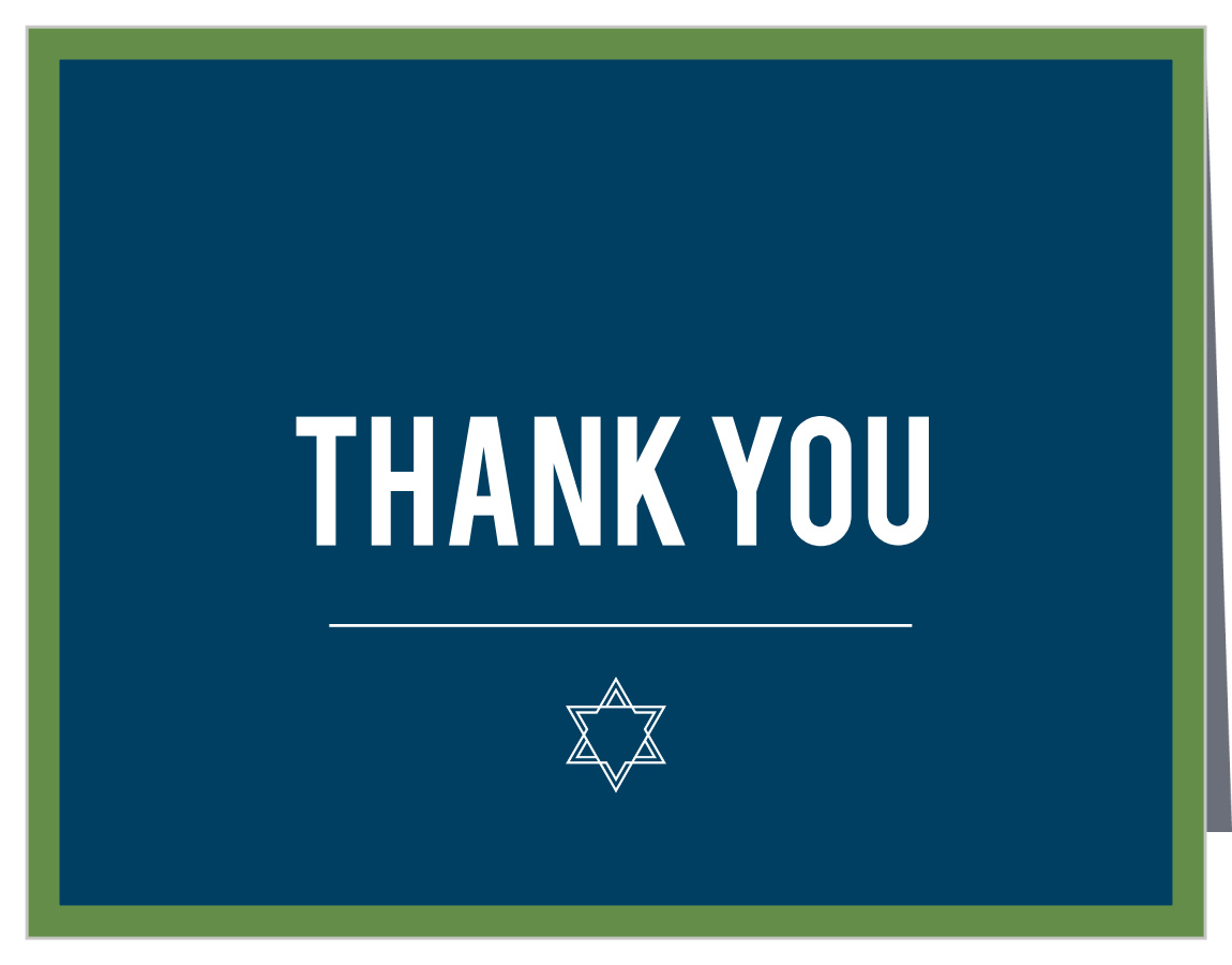Simply Bordered Bar Mitzvah Thank You Cards
