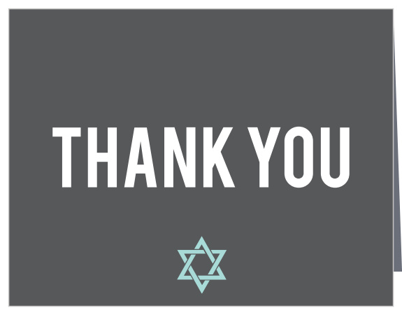 Simple and to the point, the Centered Bar Mitzvah Thank You Card is great way to thank friends and family for celebrating with you!