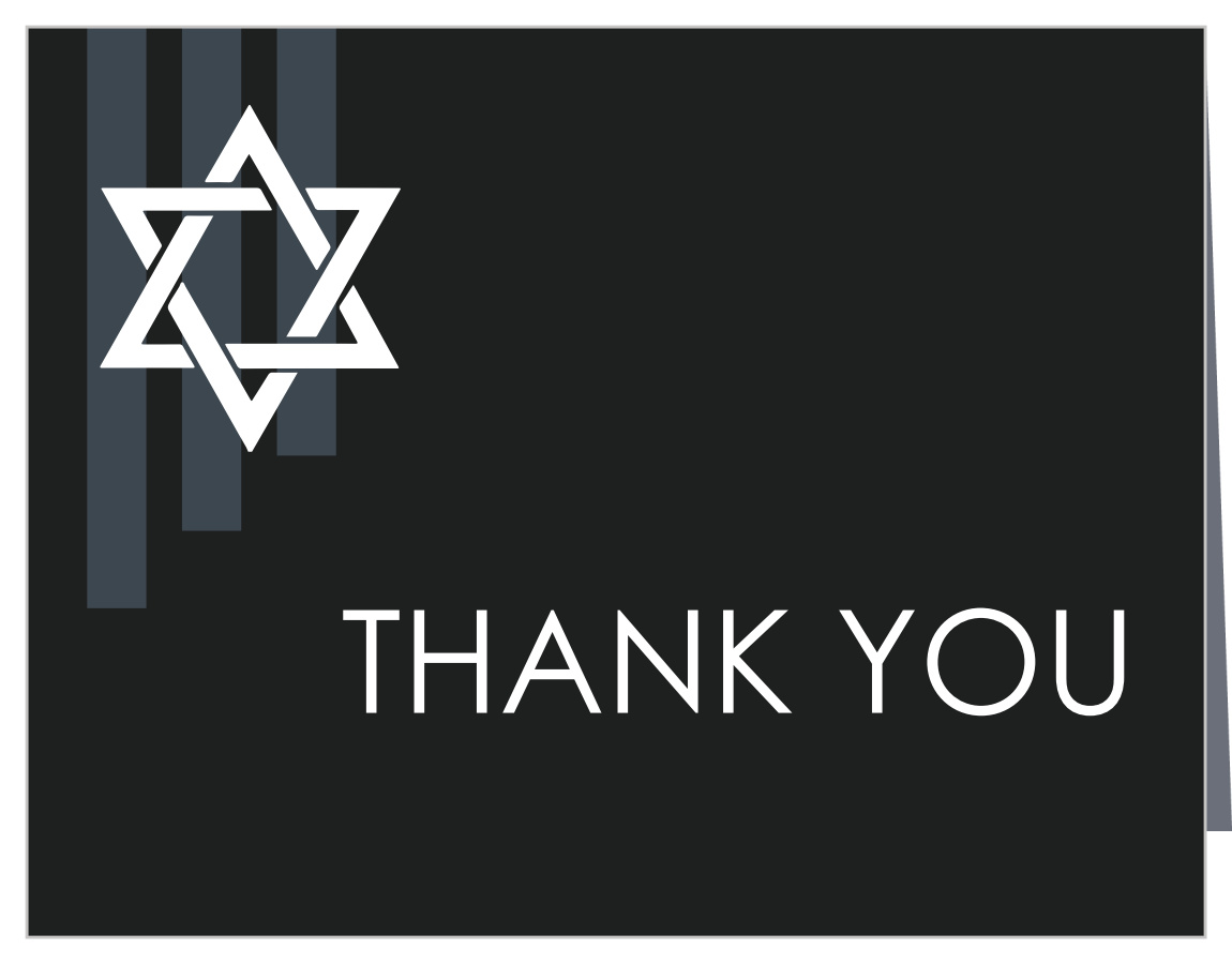 Hanging Banners Bar Mitzvah Thank You Cards